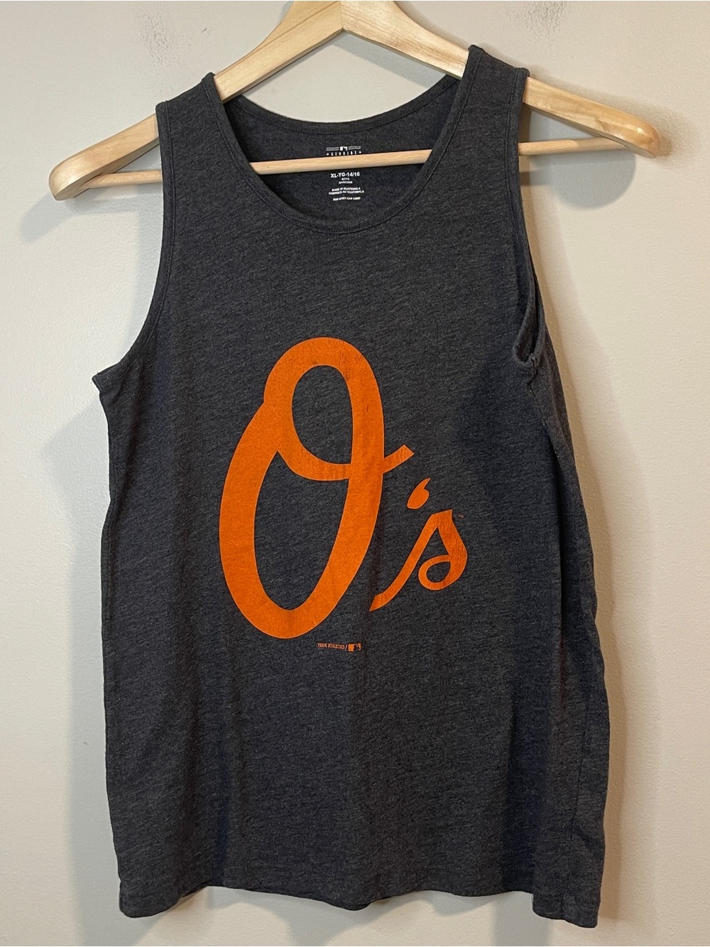 Women's Baltimore Orioles Charcoal Tank Top with Orange 'O's' Graphic